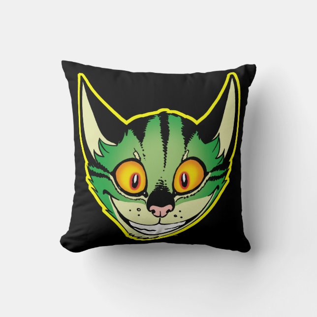 Almohada de gato de dibujos animados fluorescente (Anverso)