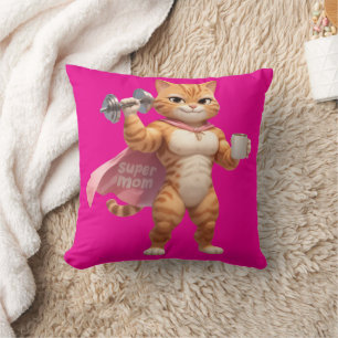 Almohada de gato de gimnasio rosa: decoración lind