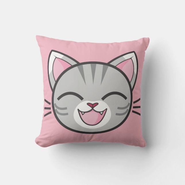 Almohada de gato feliz (Anverso)