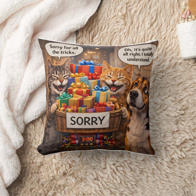 Almohada de gato gruñón, cojín de regalo de discul (Manta)