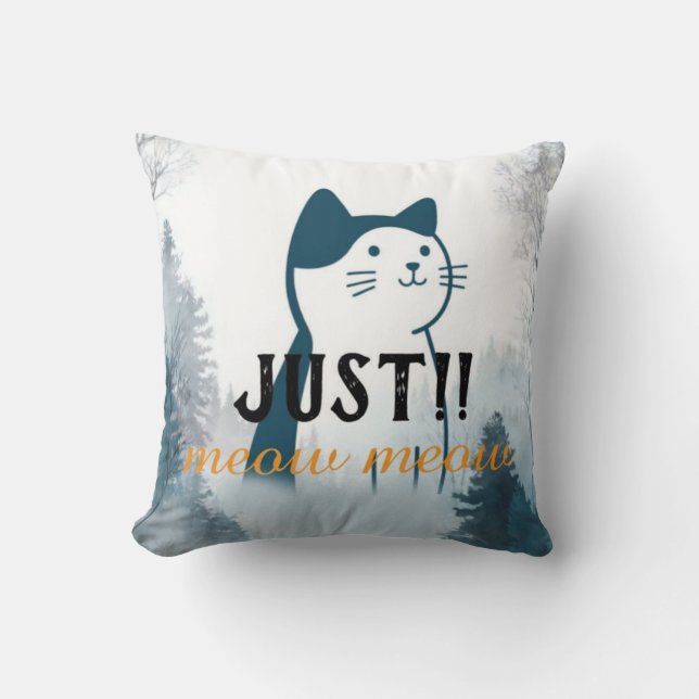 Almohada de gato linda “Meow Meow” (Anverso)