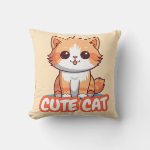Almohada de gato lindo dibujo animado