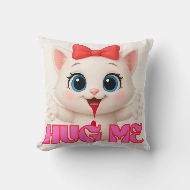 Almohada de gato lindo – Diseño de decoración para (Anverso)