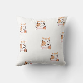Almohada de gato Meow linda | Cojín de gato Kawaii
