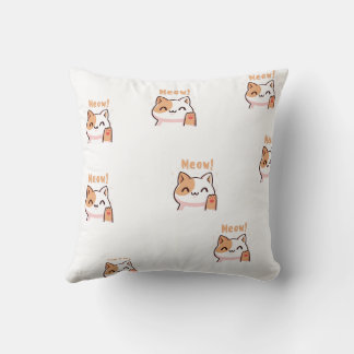 Almohada de gato Meow linda | Cojín de gato Kawaii