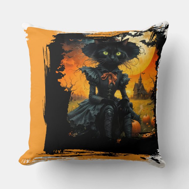 Almohada de gato negro (Anverso)