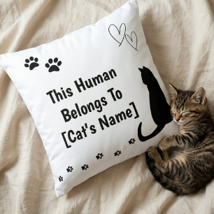 Almohada de gato negro personalizada