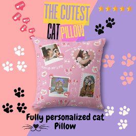 Almohada de gato personalizada con fotos de la car