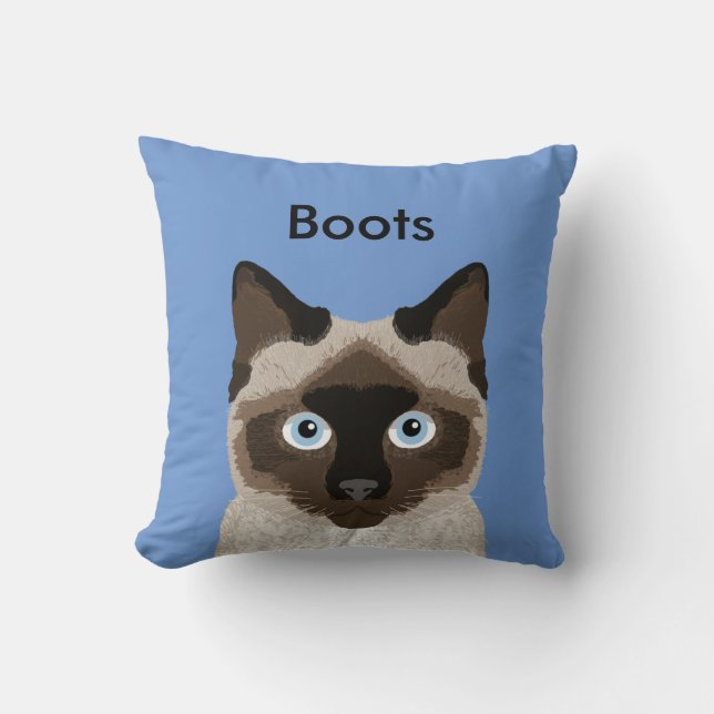 Almohada de gato siamesa Personalizable - almohada (Anverso)