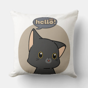 Almohada de gatos gris suave