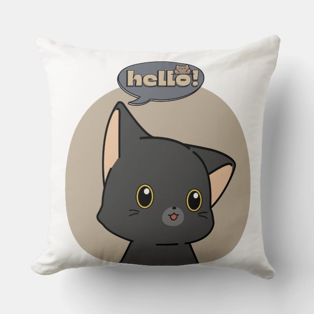 Almohada de gatos gris suave (Anverso)