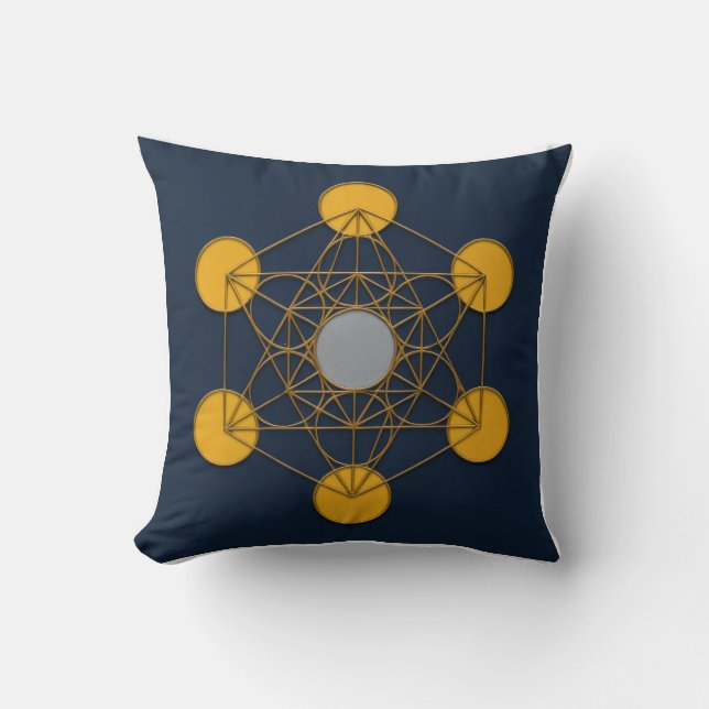 Almohada de Geometría Sagrada del Cubo de Metatrón (Anverso)