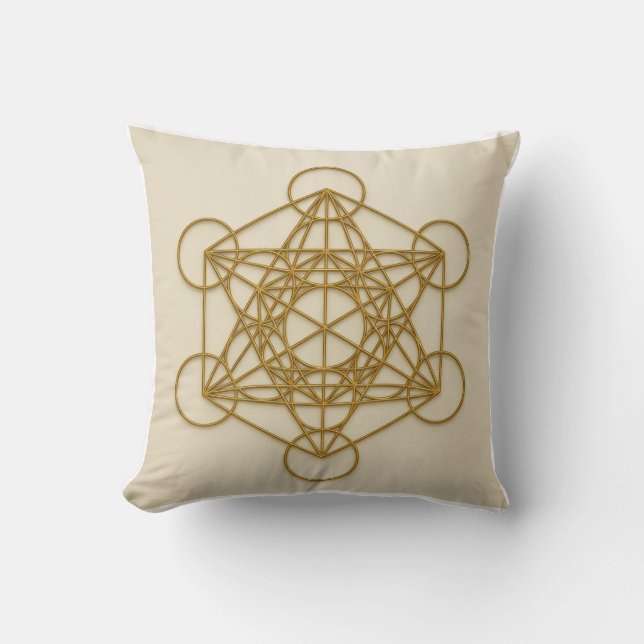 Almohada de Geometría Sagrada del Cubo de Metatrón (Anverso)