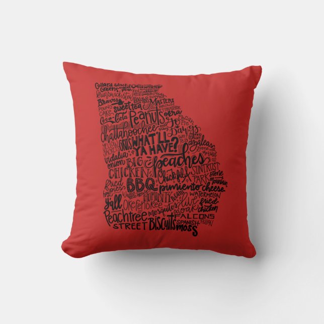 Almohada de Georgia - diseño de Handlettered (Anverso)