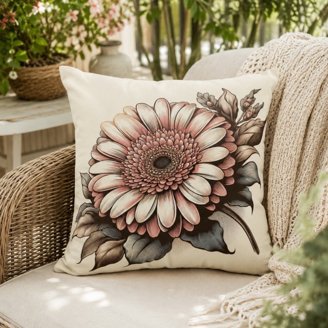 Almohada de Gerbera Daisy para comodidad inspirada (Gerbera Daisy Pillow for Garden-Inspired Comfort)
