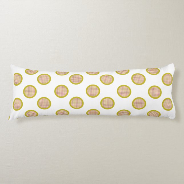 Almohada de gingham de puntos, cuerpo blanco (Anverso)