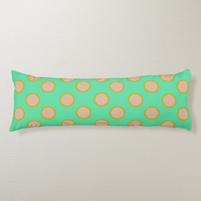 Almohada de gingham de puntos verdes (Anverso)