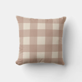 Almohada de Gingham Neutral Cálida