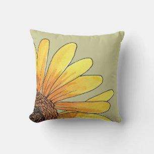 Almohada de girasol de esquina