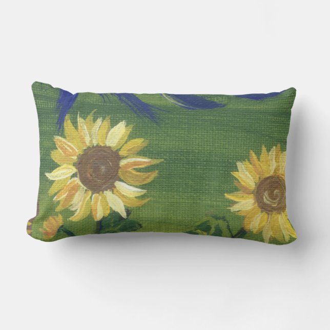 almohada de girasol pintado (Anverso)