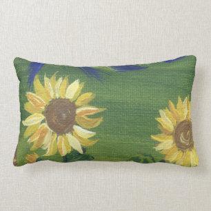 almohada de girasol pintado