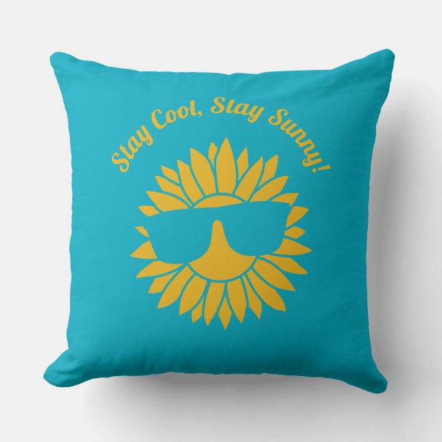 Almohada de girasol soleado y fresco  (Anverso)