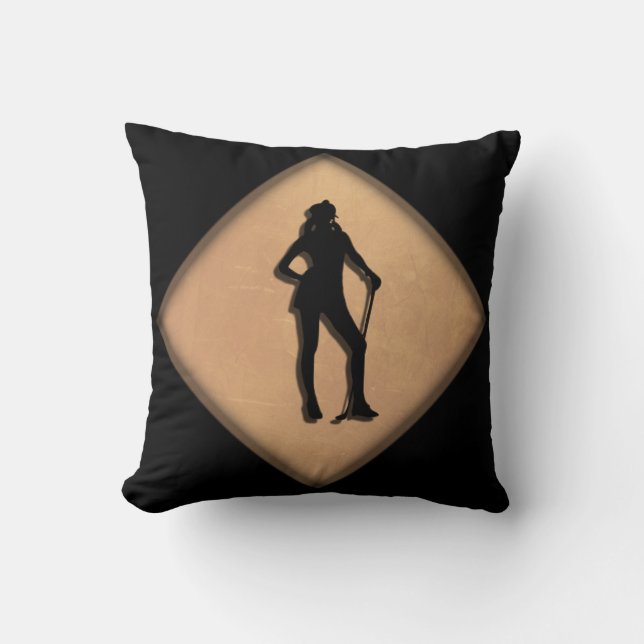 Almohada de golfista dama y caballero (Anverso)