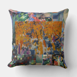 almohada de gran lanzamiento con collage abstracto