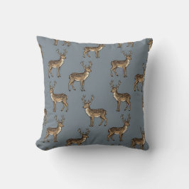 Almohada de granja con estampado de ciervo gris