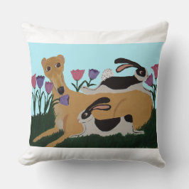 Almohada de Greyhound y amigos conejos