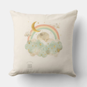 Almohada de guardería Arcoíris Acuarela Luna Cre