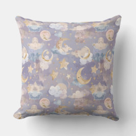 Almohada de guardería celeste al acuarela | Lunas 