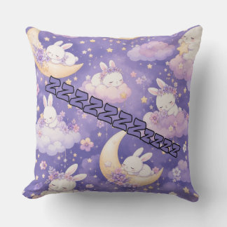 Almohada de guardería de conejito lavanda soñador