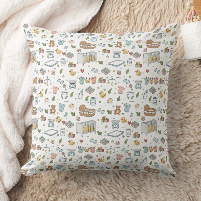 Almohada de guardería de osito de peluche pastel (Manta)