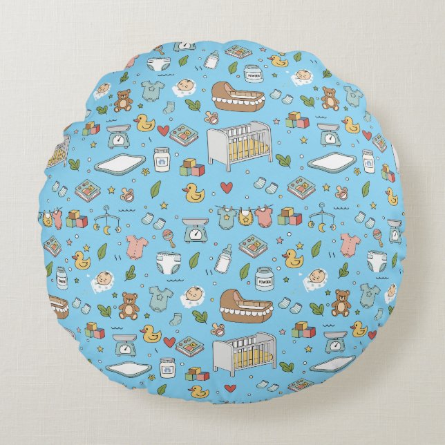 Almohada de guardería de osito de peluche pastel (Anverso)