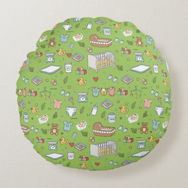 Almohada de guardería de osito de peluche pastel (Anverso)