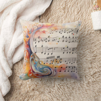 Almohada de guardería de partitura vintage con acu
