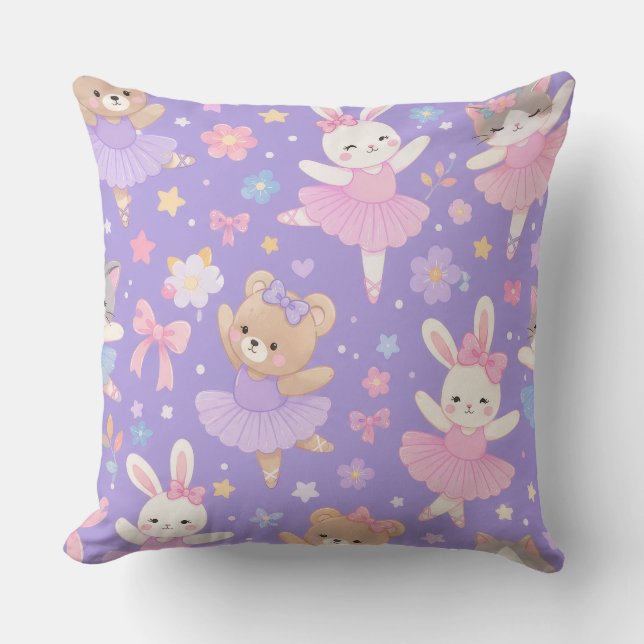 Almohada de guardería para bebé de lavanda-Conejo  (Anverso)