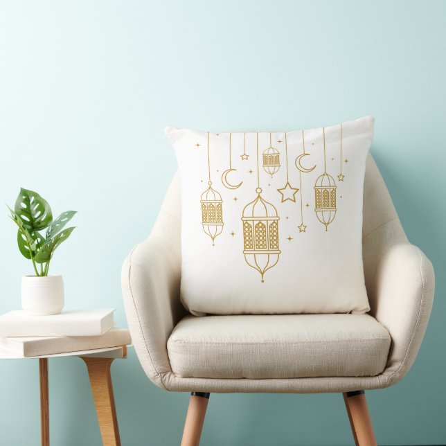Almohada de guirnalda de linterna dorada  (Silla)