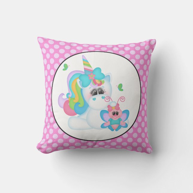 almohada de habitación de chicas unicornio de fant (Anverso)