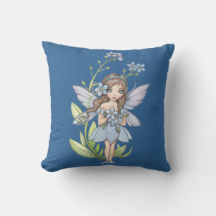 Almohada de hada de flor No me olvides linda