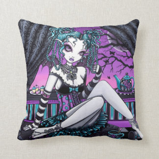 Almohada de hadas gótica de la fiesta del té de
