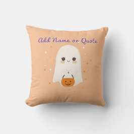 Almohada de Halloween con fantasma lindo - Texto e