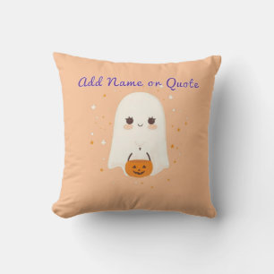 Almohada de Halloween con fantasma lindo - Texto e