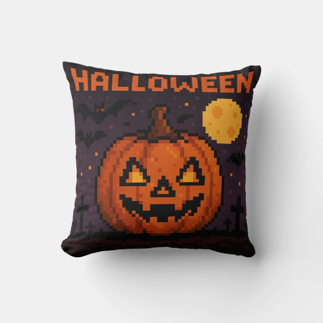 almohada de Halloween de arte de píxeles (Anverso)