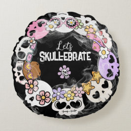 Almohada de Halloween de cráneo inspirada en Kawai