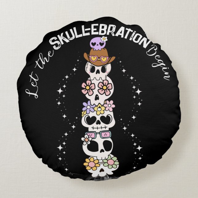Almohada de Halloween de cráneo inspirada en Kawai (Reverso)