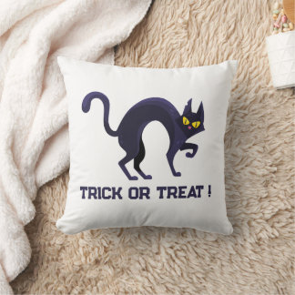 Almohada de Halloween de gato negro para truco o t