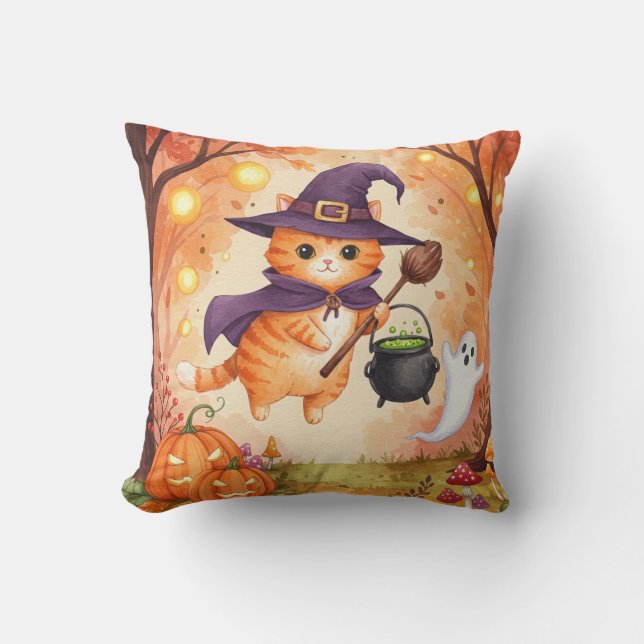 Almohada de Halloween de Ginger Bruja Cutáneo (Anverso)