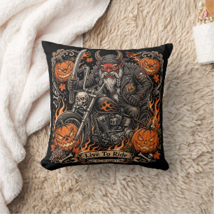 Almohada de Halloween de Oni Samurai Motero - Vive